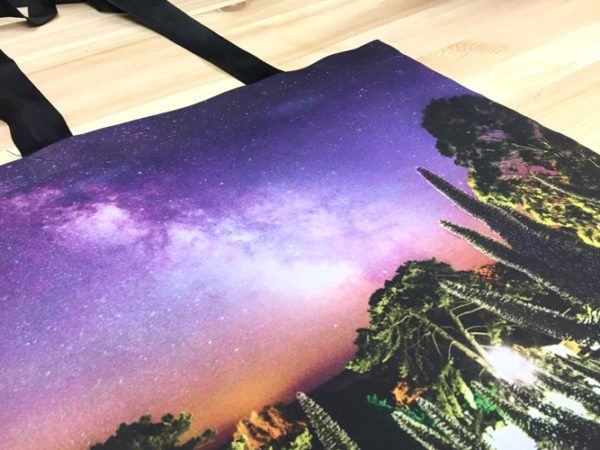 Sublimation printing on tote bag