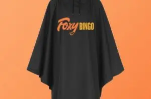Screen printed rain mac for Foxy Bingo Screen printed rain mac for Foxy Bingo