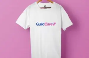 Guild Care uses printed t-shirts to promote their charity Guild Care uses printed t-shirts to promote their charity