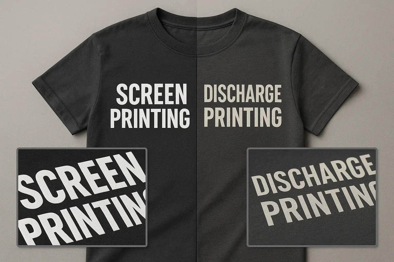 discharge printing vs screen printing discharge printing vs screen printing