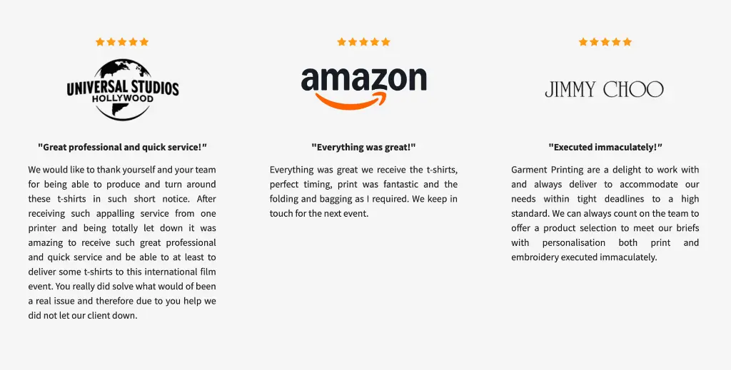 Garment Printing client review