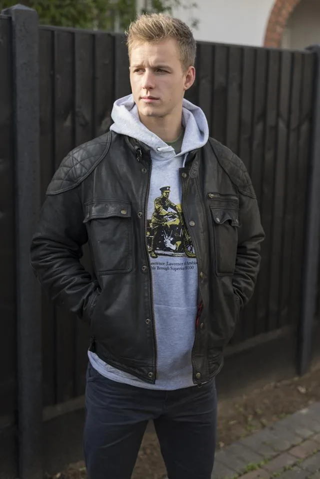 The TT Store · printed hoodie under a jacket