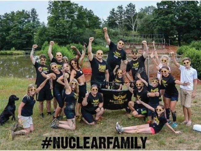 The Nuclear Races team in their printed event T-shirts