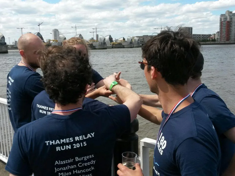 The Team Thames runners in their printed shirts