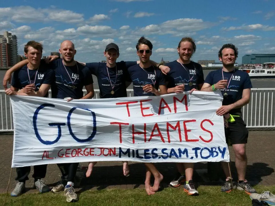 The Team Thames runners in their printed shirts