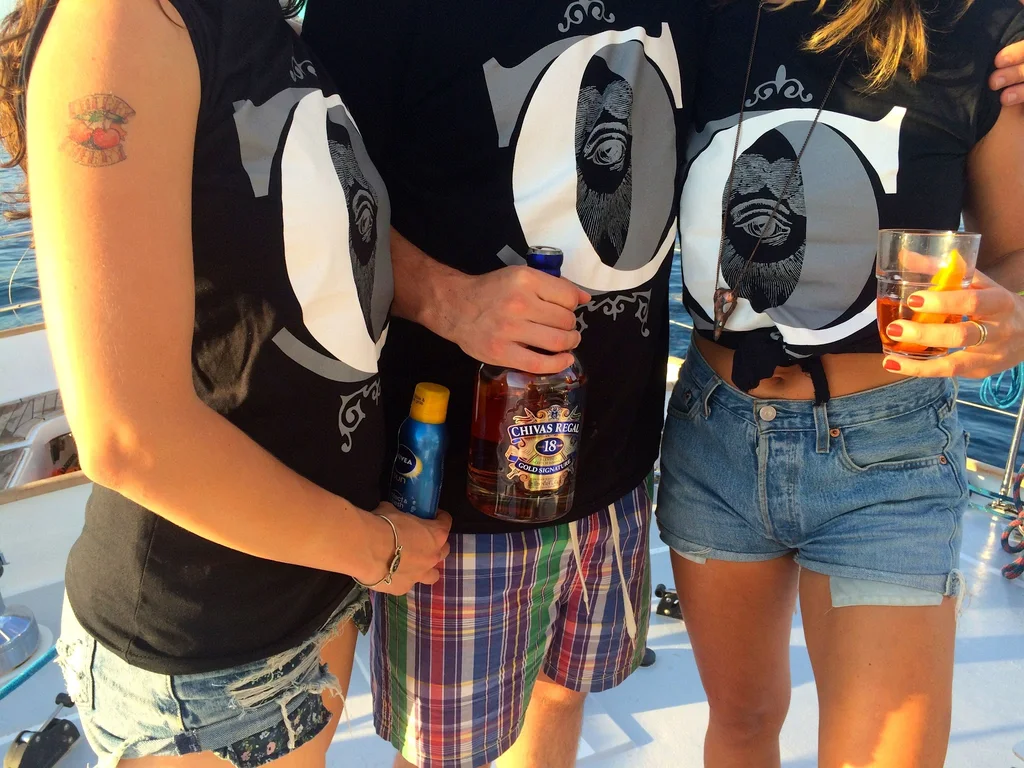 Cherry Cherry TV crew in their printed T-shirts