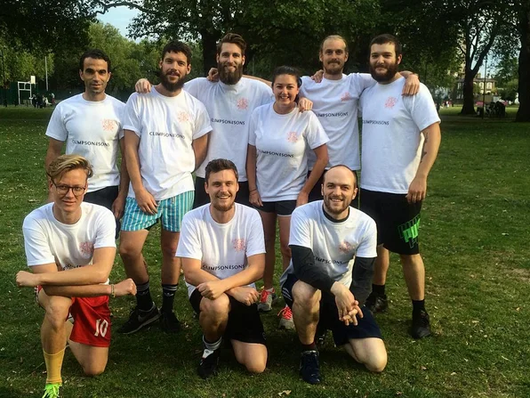 The Climpson & Sons team in their printed running shirts