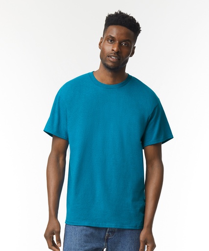Man in a teal t-shirt, before printing