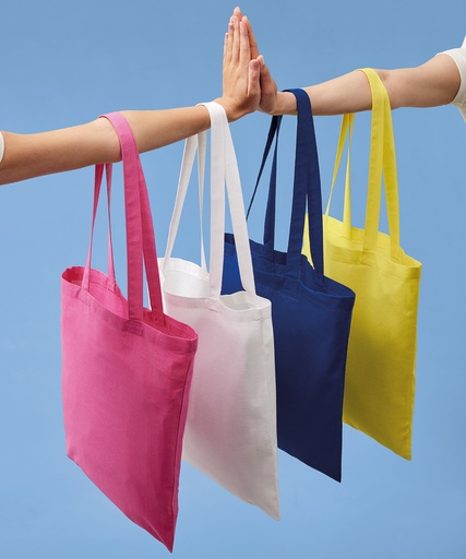 Cotton tote bags in four colours, before printing