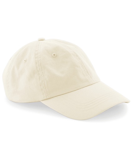 Cream low-profile cap, before printing