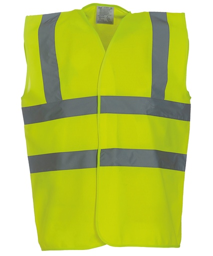 Yellow hi-vis vest with reflective bands, before printing