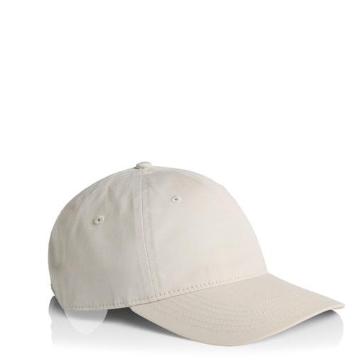 Stone-coloured six-panel cap, before printing