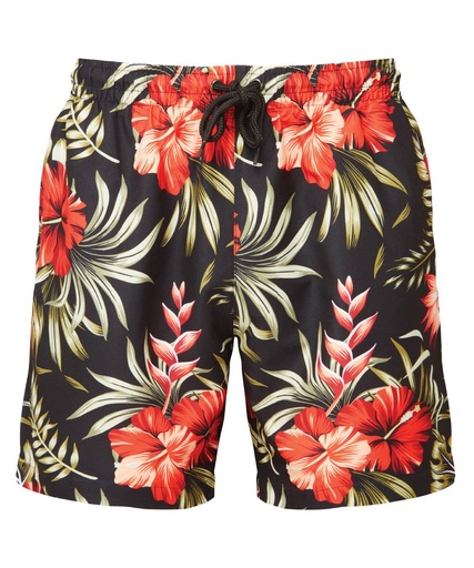 [WB900BKRDS] Men's swim shorts (Black/Red, S)