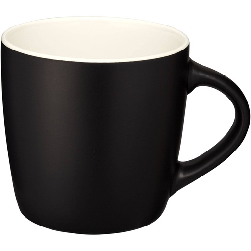 [10047600] Riviera 340 ml ceramic mug (Solid black/White)