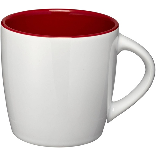 [10047702] Aztec 340 ml ceramic mug (White/Red)