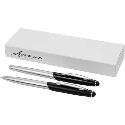[10667000] Geneva stylus ballpoint pen and rollerball pen set (blue ink)