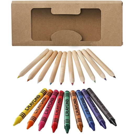 [10678800] Lucky 19-piece coloured pencil and crayon set