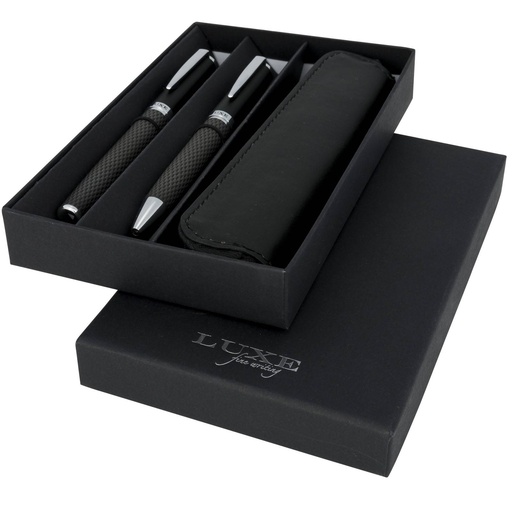 [10711000] Carbon duo pen gift set with pouch (black ink)