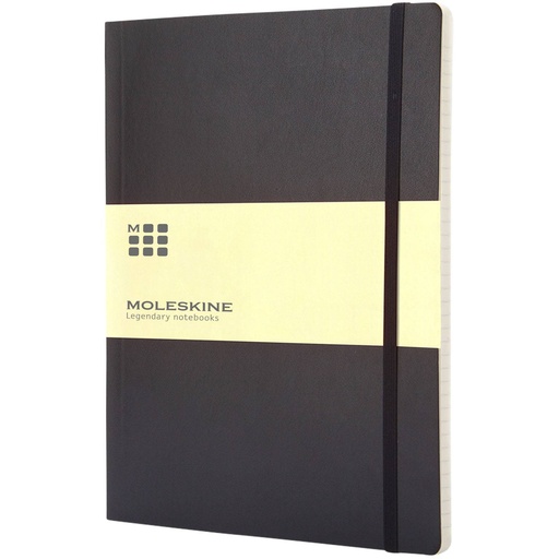 [10715500] Solid black (Moleskine Classic XL soft cover notebook - ruled) 
