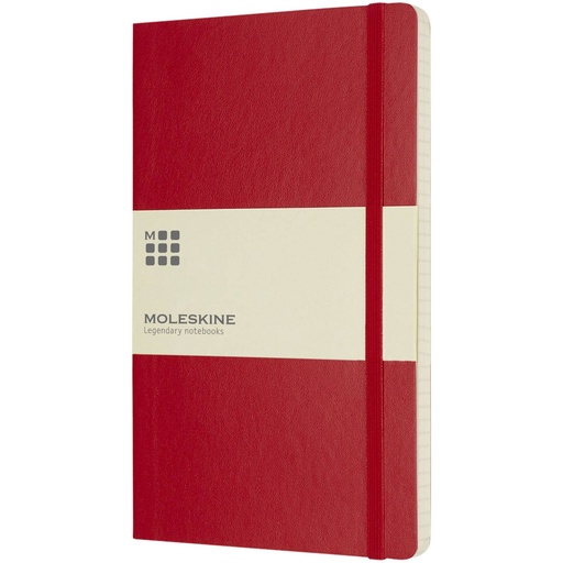[10717015] Scarlet Red (Moleskine Classic L soft cover notebook - squared) 