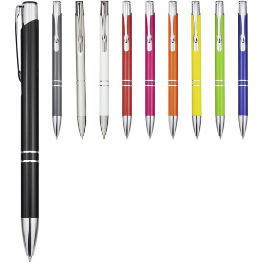 [10744001] White (Moneta aluminium click ballpoint pen (black ink)) 