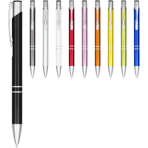[10758303] White (Moneta anodized aluminium click ballpoint pen (black ink)) 
