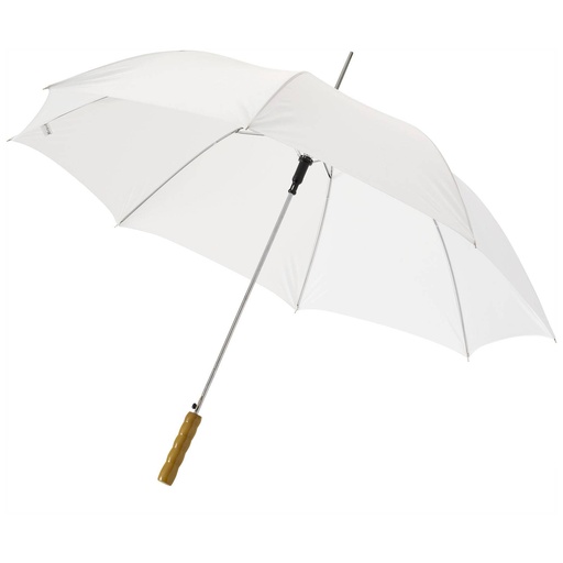 [19547890] White (Lisa 23" auto open umbrella with wooden handle) 