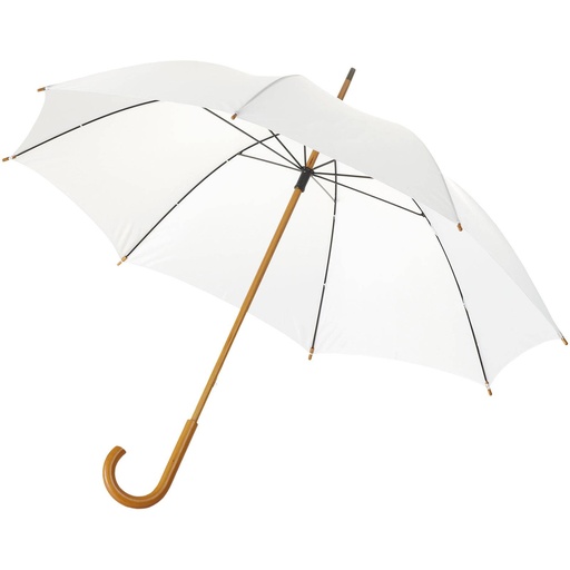 [10906800] White (Jova 23" umbrella with wooden shaft and handle) 