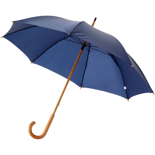 Navy umbrella with a wooden handle, blank