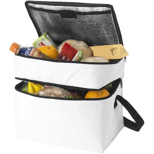 [11960000] White (Oslo 2-zippered compartments cooler bag 13L) 