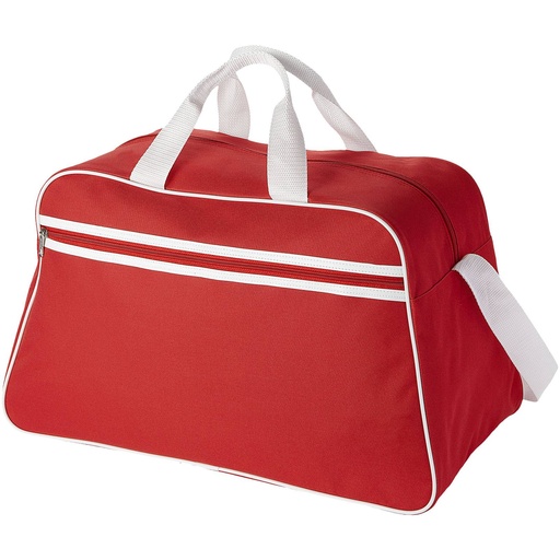 [11974002] Red/White (San Jose 2-stripe sports duffel bag 30L) 