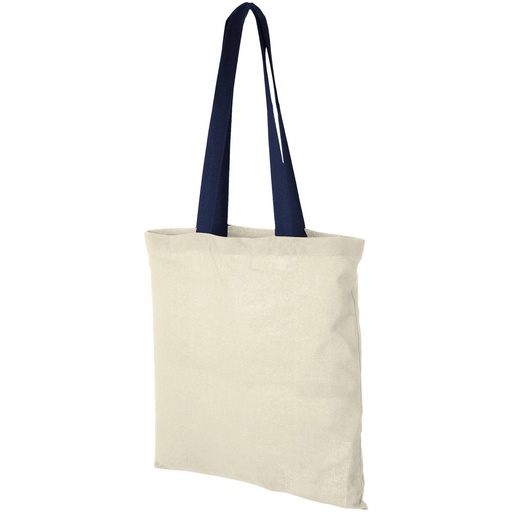 [12013103] Natural/Navy (Nevada 100 g/m² cotton tote bag coloured handles 7L) 