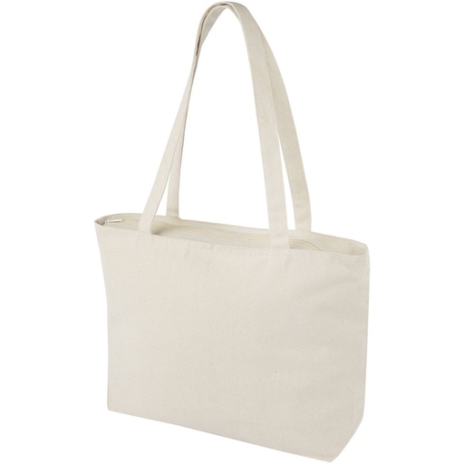 [12033100] Ningbo 320 g/m² zippered cotton tote bag 15L