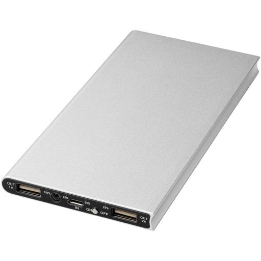 [12411201] Silver (Plate 8000 mAh aluminium power bank) 