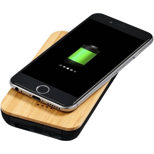 [12411700] Future 6000 mAh bamboo/fabric wireless power bank