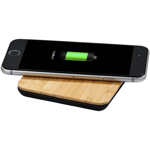 [12411800] Leaf 5W bamboo and fabric wireless charging pad
