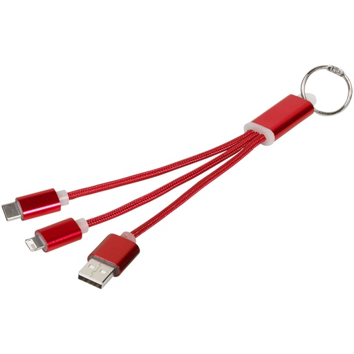 [13496103] Red (Metal 3-in-1 charging cable with keychain | 134961) 