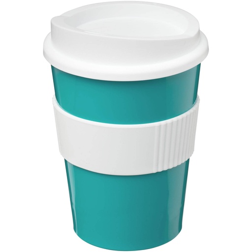 [21000819] Americano® Medio 300 ml tumbler with grip (Aqua blue/White)