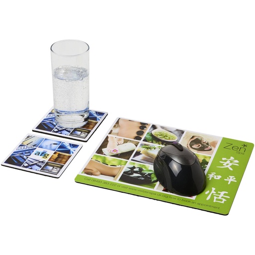 [21059800] [21059800] [21059800] Q-MatÂ® mouse mat and coaster set combo 3 | 210598