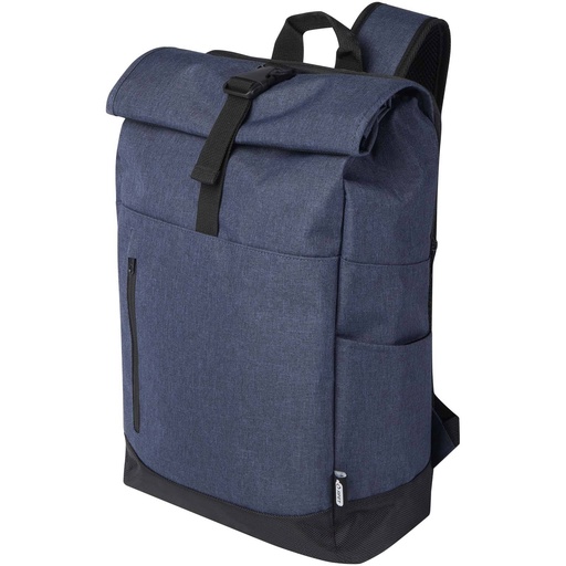 [12054855] Heather Navy (Hoss 15.6" GRS recycled roll-up laptop backpack 12L) 