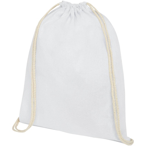 [12057501] White (Oregon 140 g/m² cotton drawstring bag 5L) 