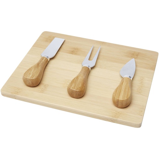 [11330106] Ement bamboo cheese board and tools