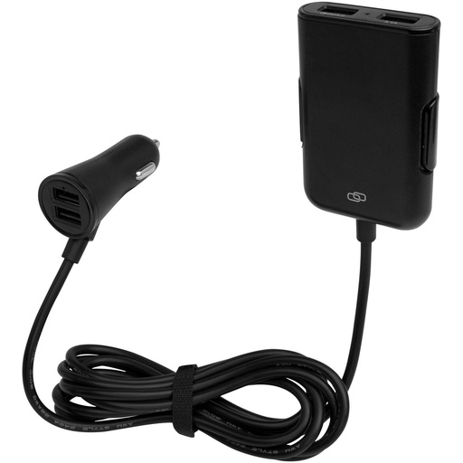 [12426290] [12426290] [12426290] Pilot dual car charger with QC 3.0 dual back seat extended charger | 124262