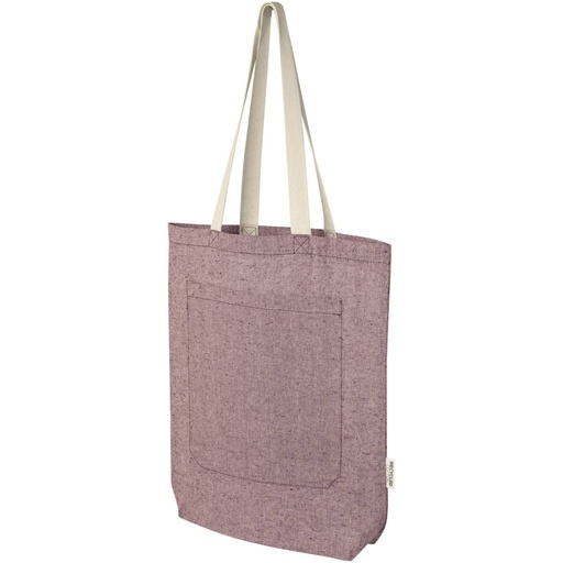 [12064320] Heather Maroon (Pheebs 150 g/m² recycled cotton tote bag with front pocket 9L) 