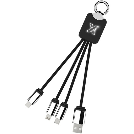 [2PX00190] SCX.design C15 quatro light-up cable (Solid black/White)