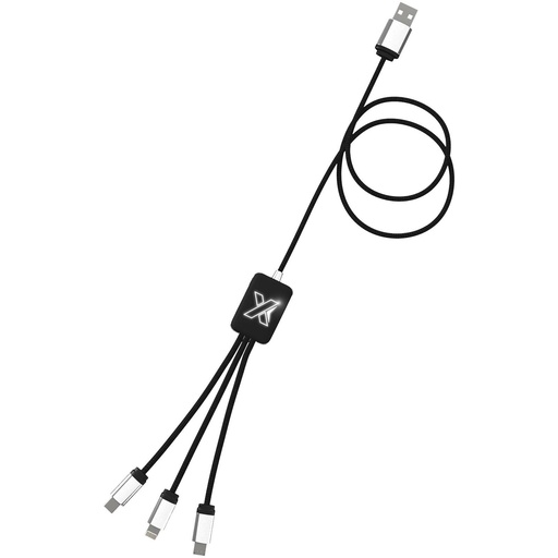 [2PX00390] SCX.design C17 easy to use light-up cable (Solid black/White)