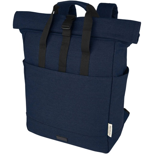 [12067855] Navy (Joey 15” GRS recycled canvas rolltop laptop backpack 15L) 