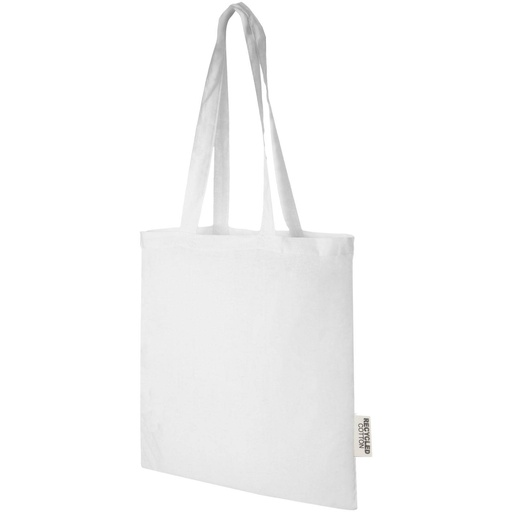 [12069501] White (Madras 140 g/m2 GRS recycled cotton tote bag 7L) 