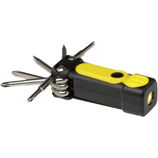 [10456911] Octo 8-in-1 RCS recycled plastic screwdriver set with torch (Yellow)