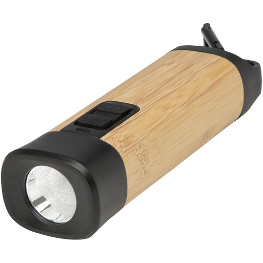 [10457006] Kuma bamboo/RCS recycled plastic torch with carabiner
